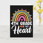 Süßer Regenbogen 4. Klasse hat mein Herz Lehrer Va Karte (Gelbe Blume)