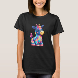 Süßer Regenbogen-Farbspritzer Kawaii-Baby-Giraffe T-Shirt