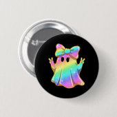 Süßer Regenbogen-Geist Frieden Lustiger Halloween- Button (Vorne & Hinten)