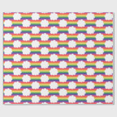 Süßer Regenbogen mit Wolken Geschenkpapier (Flach)