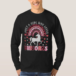 Süßer Regenbogen Nur Ein Mädchen Das Einhörner Leo T-Shirt