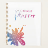 Süßer Regenbogen-Pink-Glitter-Splatter Planer (Vorderseite)