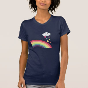 Süßer Regenbogen-und Wolken-T - Shirt