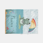 Süßer Regenbogenfrosch Regenbogenkinder Fleecedecke (Vorderseite (Horizontal))