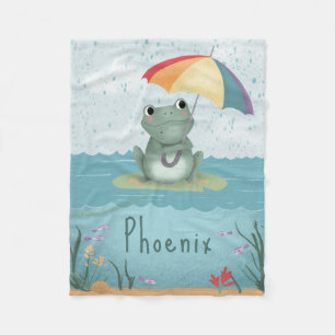 Süßer Regenbogenfrosch Regenbogenkinder Fleecedecke