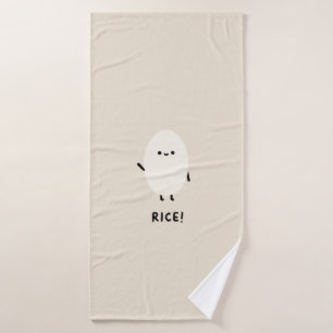 süßer Reis-Charakter minimal kawaii lustiger Reis Badehandtuch