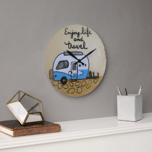 Süßer Reisewohnwagen-Anhänger Große Wanduhr