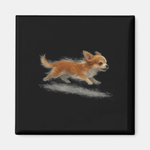 Süßer rennender Hund lustiger Chihuahua Running Ar Magnet