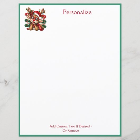 Süßer Rentier-Weihnachtsgruß personalisiert (Vorderseite)