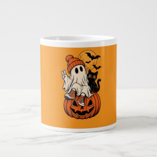 Süßer Retro-Halloween-Geist-Kürbis Unsere Familie Jumbo-Tasse