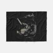 Süßer Retro-Hund Rottweiler Rauch Meme Fleecedecke (Vorderseite (Horizontal))