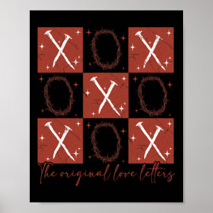 Süßer Retro-Karo-Valentin Xoxo Die Original-Liebe Poster