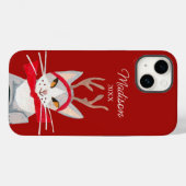 Süßer Retro-Katze rotes Weihnachten Case-Mate iPhone Hülle (Rückseite (Horizontal))