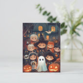 Süßer Retro Vintage Halloween Kinder Streich oder  Postkarte (Stehend Vorderseite)