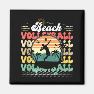 Süßer Retro-Vintage-Hawaii-Strand-Volleyball-Sonne Magnet