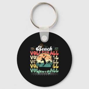 Süßer Retro-Vintage-Hawaii-Strand-Volleyball-Sonne Schlüsselanhänger