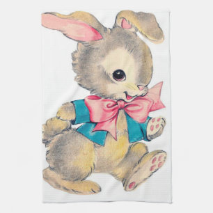 Süßer retro-vintage Osterhase Feiertag Geschirrtuch