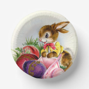 süßer retro vintage Osterhase Feiertag Pappteller