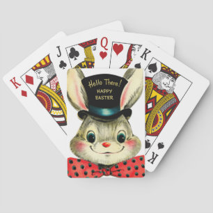 Süßer retro-vintage-Osterhase Spielkarten