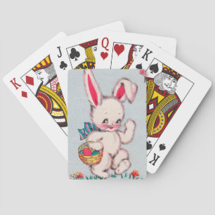 Süßer retro-vintage-Osterhase Spielkarten