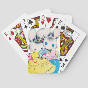 Süßer retro-vintage-Osterhase Spielkarten