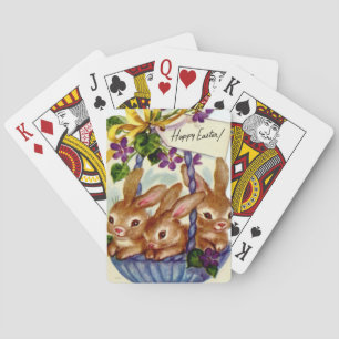 Süßer retro-vintage-Osterhase Spielkarten