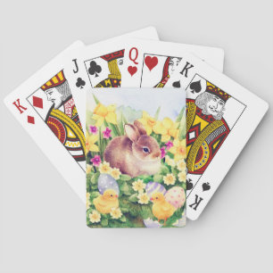 Süßer retro vintage Osterhase Spielkarten