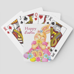 Süßer retro-vintage-Osterhase Spielkarten