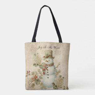 Süßer Retro-Vintage-Schneemann Tasche