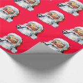 Süßer Retro-Weihnachtsmann Geschenkpapier (Ecke)