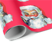Süßer Retro-Weihnachtsmann Geschenkpapier (Rolleneckpunkt)