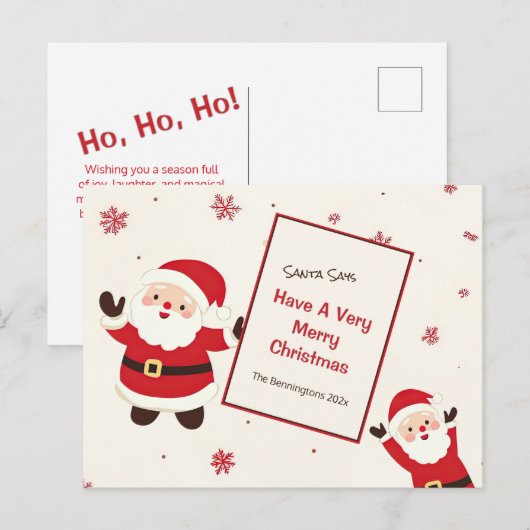 Süßer Retro-Weihnachtsmann Postkarte (Vorne/Hinten)