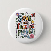 Süßer Retter des Planeten Umwelt Eco-Krieger Button (Vorderseite)