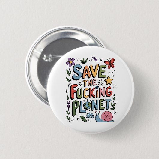 Süßer Retter des Planeten Umwelt Eco-Krieger Button (Vorne & Hinten)