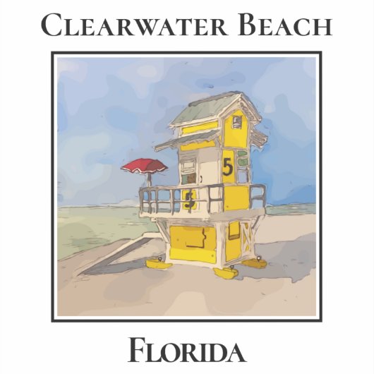 Süßer Rettungsturm, Clearwater Beach Florida Aufkleber (Vorderseite)