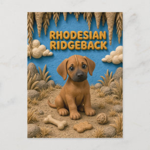 Süßer Rhodesian Ridgeback-Welpe, Babyhund Postkarte