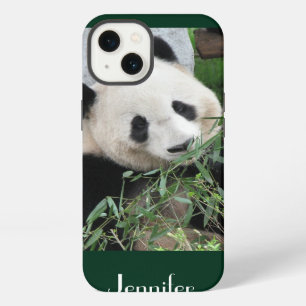 Süßer Riesenpanda Dunkelgrüner Hintergrund, Name, iPhone Hülle