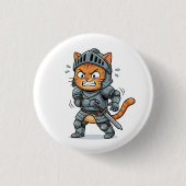 Süßer Ritterkatzen-Button Button (Vorderseite)