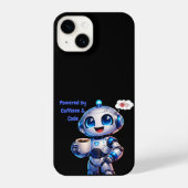 Süßer Roboter angetrieben von Koffein & Code iPhone Hülle (Rückseite)