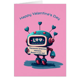 Süßer Roboter Frohen Valentinstag - Ich mag dich