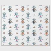 Süßer Roboter Kinder Robotik Geschenkpapier (Flach)