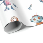 Süßer Roboter Kinder Robotik Geschenkpapier (Rolleneckpunkt)
