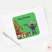 süßer Roboter Weihnachtsfeiertag Aufkleber (Umschlag)