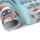 süßer Roboter Weihnachtsfeiertag Tech Geschenkpapi Geschenkpapier (Rolleneckpunkt)