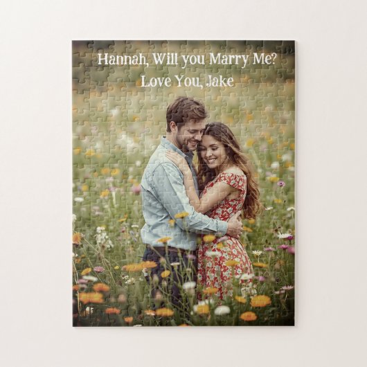 Süßer romantischer Antrag | Personalisiertes Foto Puzzle (Vertikal)