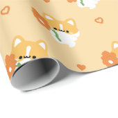 Süßer romantischer Corgi Geschenkpapier (Rolleneckpunkt)