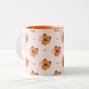 Süßer romantischer Deutscher Schäferhund Zweifarbige Tasse