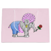 Süßer romantischer Elefant Große Geschenktüte (Vorderseite)