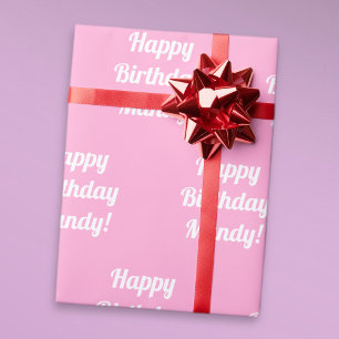 Süßer Rosa Anpassbarer Alles Gute zum Geburtstag T Geschenkpapier