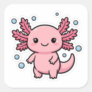 Süßer Rosa Axolotl Kawaii Aufkleber